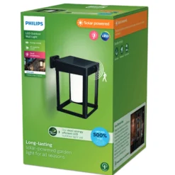 Philips myGarden Camill udendørs solcelle væglampe, bevægelsessenor, sort