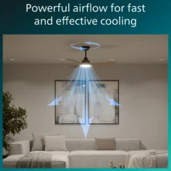 Philips Olas Loftventilator med LED-lys, Ø106 cm, dæmpbar med justerbar farvetemperatur, fjernbetjening