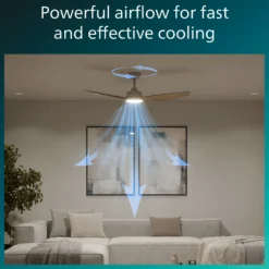 Philips Olas Loftventilator med LED-lys, Ø132 cm, dæmpbar med justerbar farvetemperatur, fjernbetjening
