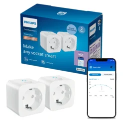 Philips Smart Lighting Smart Plug, strømmåling, Matter (WiFi) - 2-pak