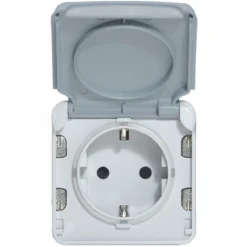 Plexo Stikkontakt Schuko Tysk Standard 2P+J 16A Grå IP55
