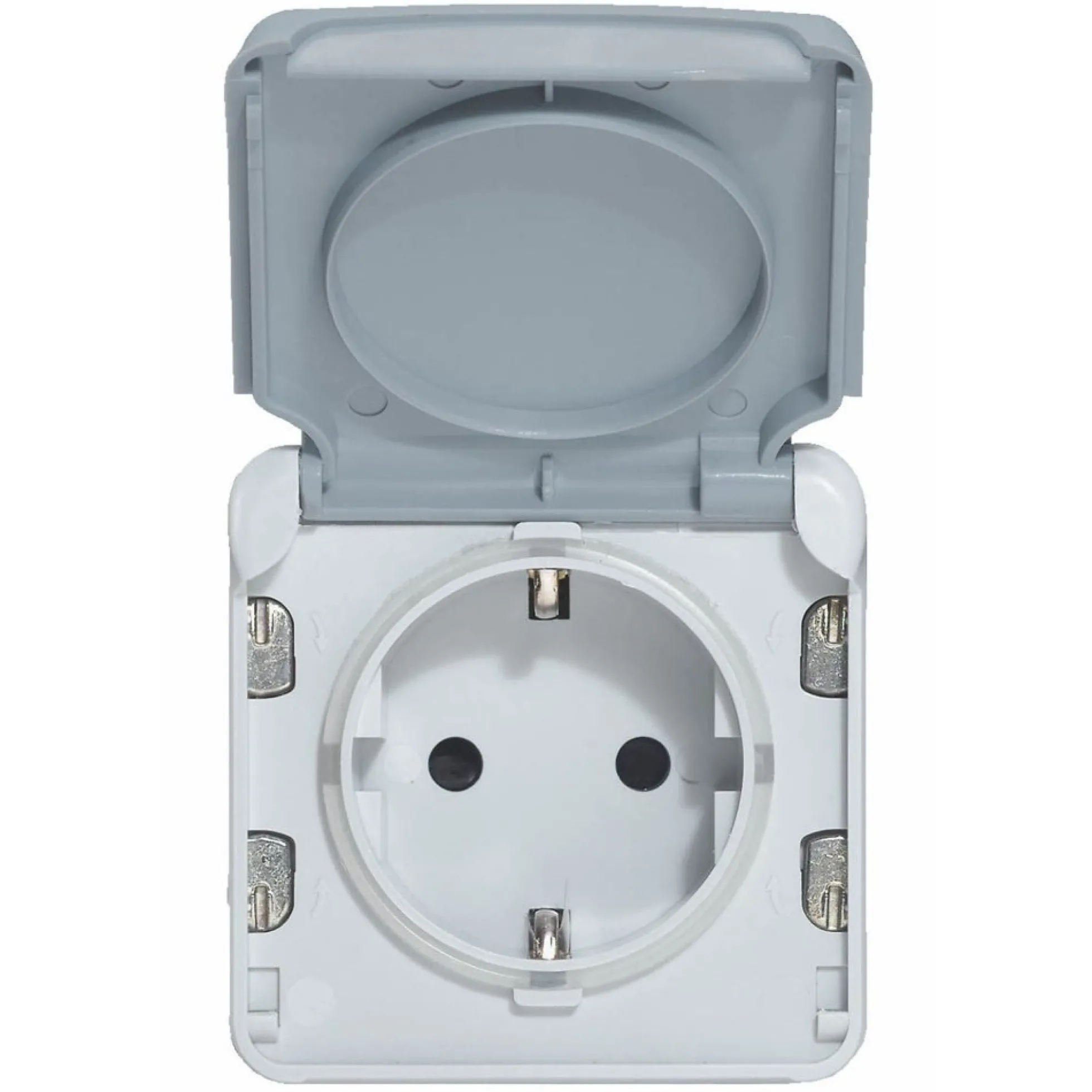 Plexo Stikkontakt Schuko Tysk Standard 2P+J 16A Grå IP55