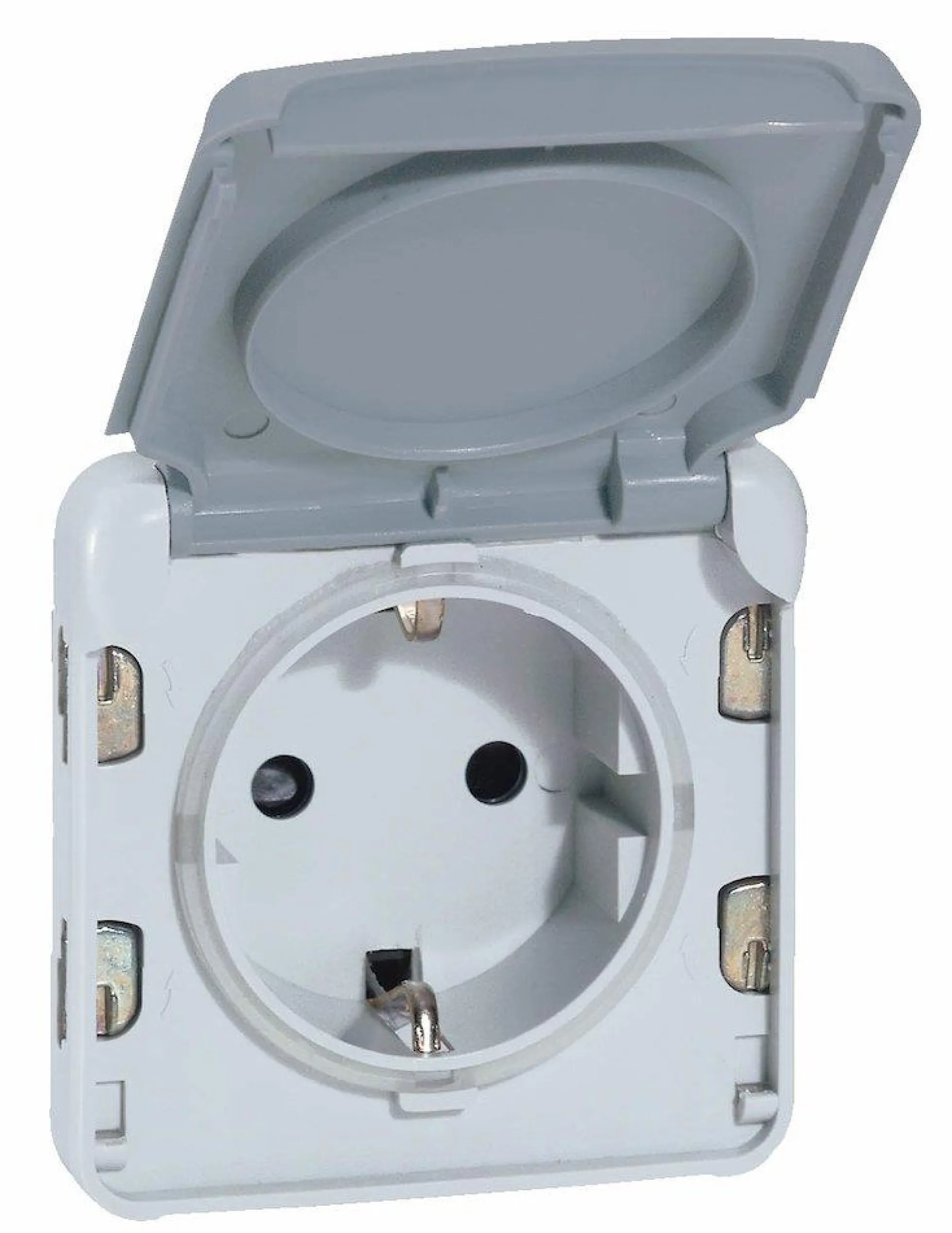 Plexo Stikkontakt Schuko Tysk Standard 2P+J 16A Grå IP55