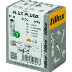 Plugs Flex FP6, 6x30 mm, grå (100) - Tillex