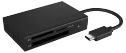 3-ports kortlæser, USB 3.0 Type-C® interface, sort
