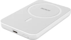 Power bank 5000 mAh, trådløs opladning, PD 20 W, magnet, hvid
