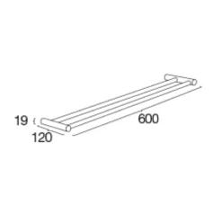 Pressalit Choice håndklædestang, dobbelt, 60 cm - flere farver