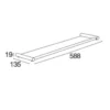 Pressalit hylde med glasplade 55X12CM poleret