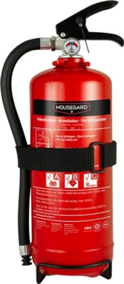 Pulverslukker 2 kg, PE2HR-A, 13A 89B C, rød