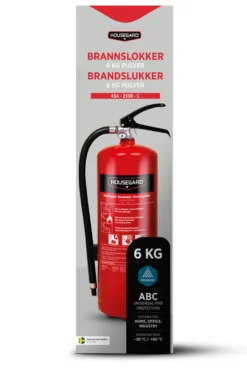 Pulverslukker 6 kg, PE6HR-C, 43A 233 B C, rød - Housegard