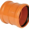 PVC dobbeltmuffe 110mm. Med kort indstiksmuffe SN4, EN1401