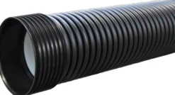 Regnvandsrør DN200. SN8. K2. 225-200mm. DV. Sort PP. EN13476-3. 6 mtr. med muffe og tætn.ring