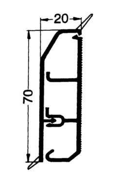 Rehau – Fodpanel med læber SL 70 x 20 mm, hvid