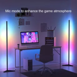 RGBIC+WW hjørnelampe, gulvlampe, 140 cm, Bluetooth