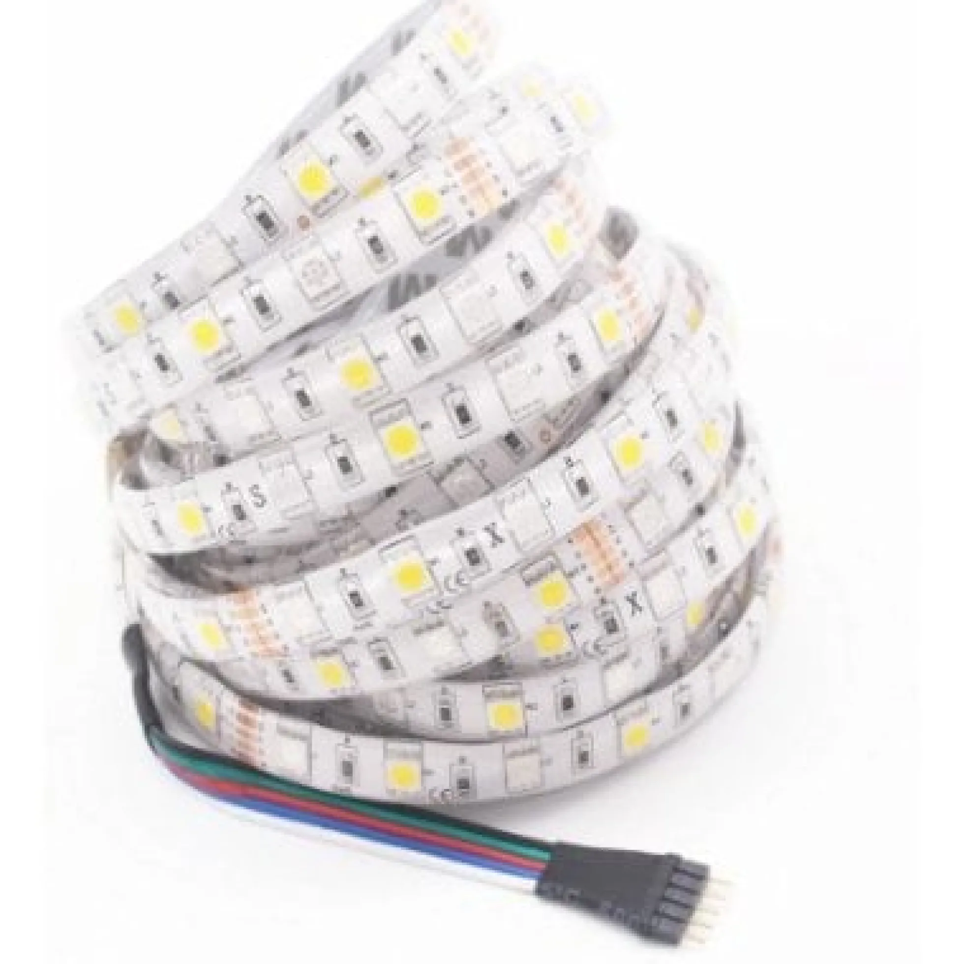 RGB+WW LED-strips 12V - 5 meter, IP65, 12W & 60 LED pr. meter