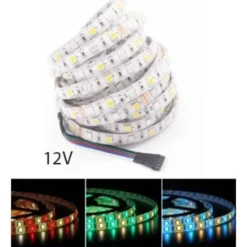 RGB+WW LED-strips 12V - 5 meter, IP65, 12W & 60 LED pr. meter