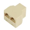 RJ45 Ethernet Y-adapter, 2x RJ45 F/F, 8P/8C, plasthus - MicroConnect