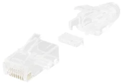 RJ45 konnektor til slim patch kabel, Cat6a, 28AWG, 20 stk. - Deltaco