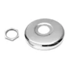 Roset 1/2". Ø76mm. Gibs med møtrik. Til koblingsdåse. Blank. Rustfrit stål AISI304