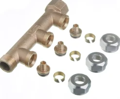 Roth fordelerrør 3 afgreninger x 15mm pex, Euro-red Rødgods