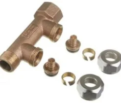 Roth fordelerrør 2 afgreninger x 15mm pex, Euro-red Rødgods