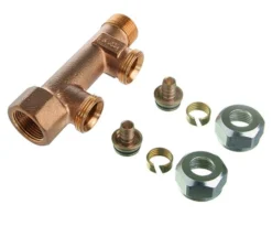 Roth fordelerrør 2 afgreninger x 15mm pex, Euro-red Rødgods