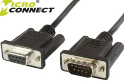 RS-232 D-sub 9 serielkabel, 3 meter, DB9-DB9 M/F, 1:1 - MicroConnect