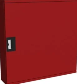 Safeti Brandskab Type 4, rød, 1" - 30 m, 800 x 800 x 187 mm, manuel ventil
