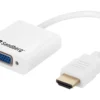 Sandberg HDMI til vga og lyd konverter, HDMI Type A (Standard) han, vga (D-Sub) hun, 3,5 mm lyd hun, hvid