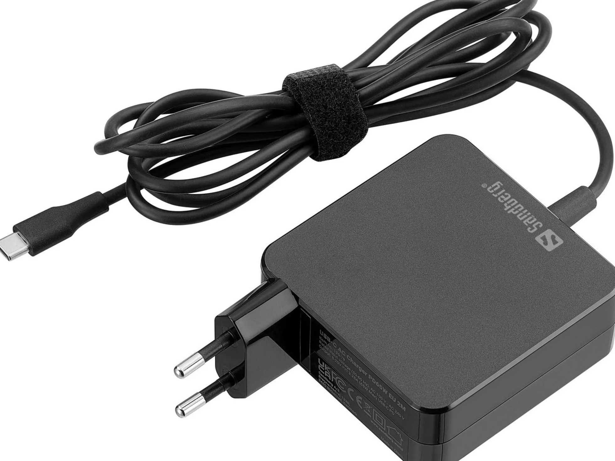 Sandberg USB-C AC-oplader, PD65W, EU, 2 meter