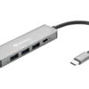 Sandberg USB-C dock, HDMI, 3xUSB 3.0 (3.1 Gen 1) Type-C, PD 100 w, 4K Ultra HD, Aluminium, grå