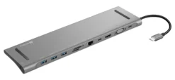 Sandberg USB-C 10-i-1 dockingstation, kablet, USB 3.2 Gen 1 (3.1 Gen 1) Type-C, 100W, 10,100,1000 Mbit/s