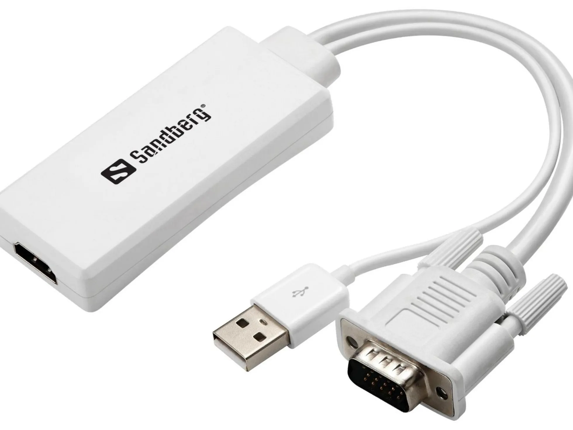 Sandberg VGA+Audio til HDMI konverter, HDMI, VGA (D-Sub) + USB, hun, han, 1920 x 1080 pixels, 640 x 480 (VGA)