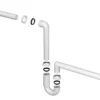 Sanibell pladsbesparende møbelvandlås, 1 1/4" x 32 mm, hvid PVC