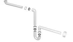 Sanibell pladsbesparende møbelvandlås, 1 1/4" x 32 mm, hvid PVC
