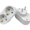 Schuko strømfordeler, med 2 udtag, hvid - MicroConnect