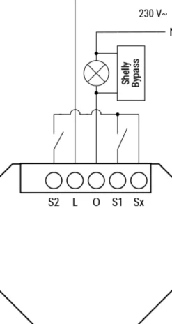 Shelly 1L Gen3, 1-kanals relæ til installation uden nul, WiFi, Matter