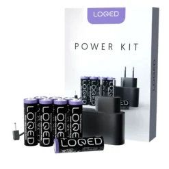 Shelly LOQED Power Kit, 8 x AA batterier inkl. oplader