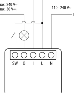 Shelly 1 Mini Gen4, WiFi + Zigbee relæ, potentialfrit kontaktsæt (230 VAC), 2 pak