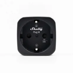 Shelly Plug M Gen3 Smart Plug med energimåler, Matter (WiFi), sort (2-pak)