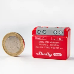 Shelly 1PM Mini Gen4 - WiFi + Zigbee relæ med effektmåling (230VAC)