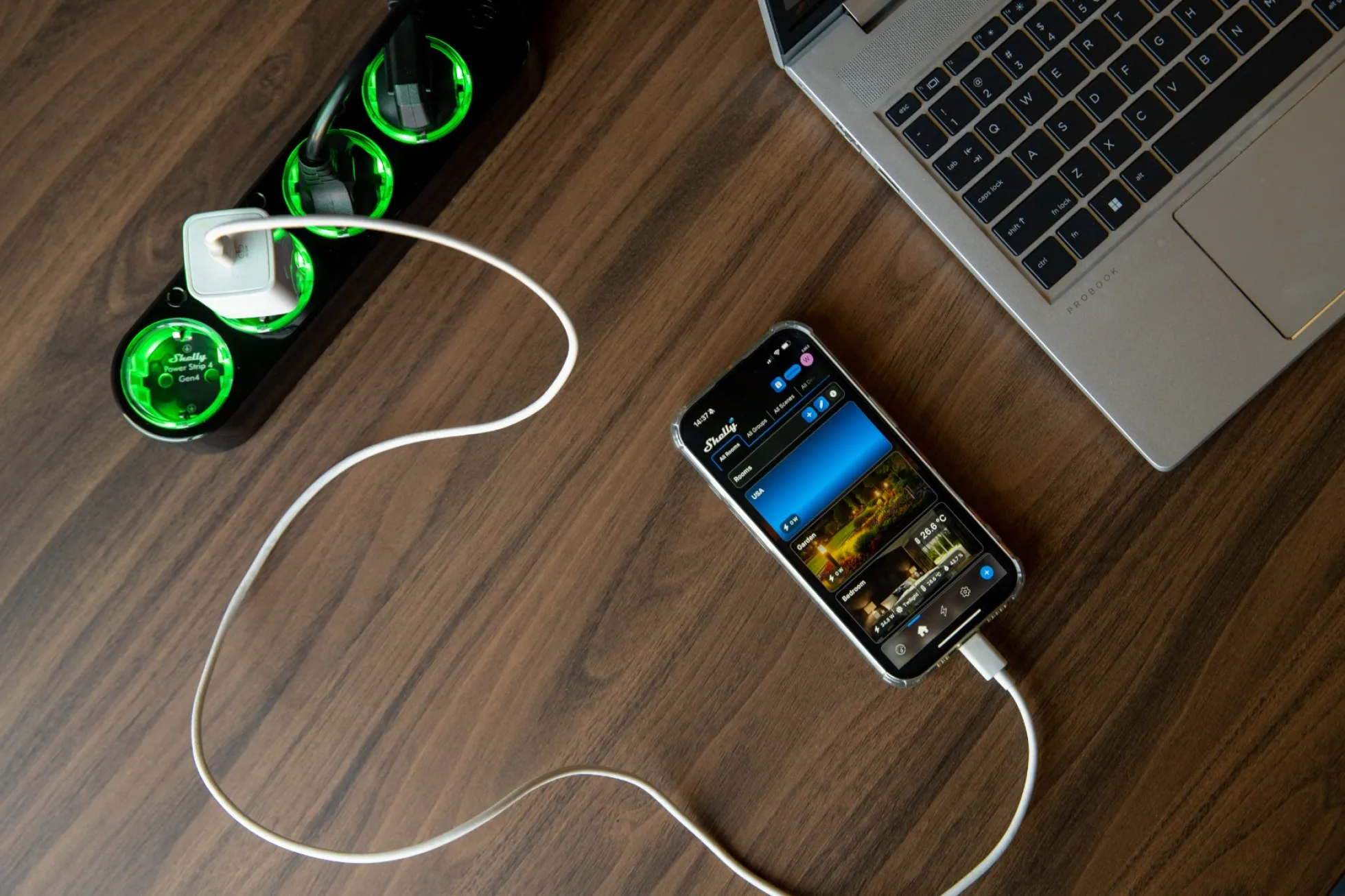 Shelly Power Strip Gen4, stikdåse, Zigbee, WiFi, Matter
