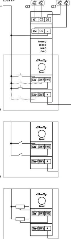 Shelly Pro RGBWW PM, WiFi, 12/24V styring med effektmåling