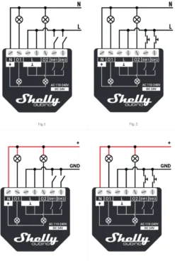 Shelly Qubino Wave 2PM, Z-Wave, 2-kanals relæ, 16A