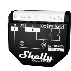 Shelly Qubino Wave 2PM, Z-Wave, 2-kanals relæ, 16A
