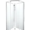 Showerama 10-5 classic femkantet brusekabine, 80x90 cm, alu/frostet glas