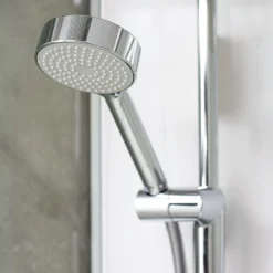 Showerama 10-5 classic femkantet brusekabine, 90x90 cm, alu/frostet glas