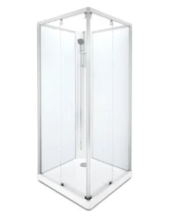 Showerama 10-5 classic rektangulær brusekabine, 90x90 cm, alu/frost