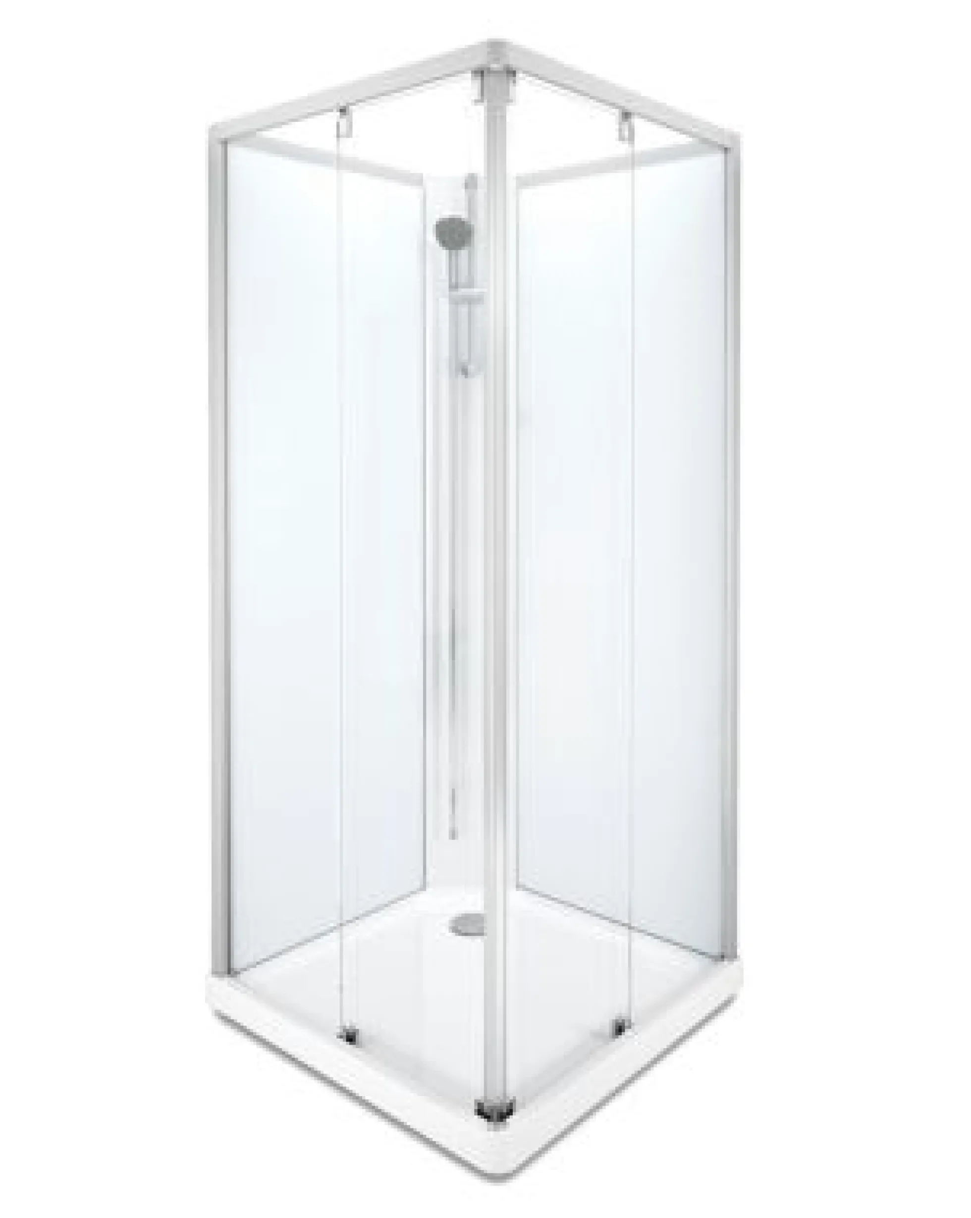Showerama 10-5 classic rektangulær brusekabine, 90x90 cm, alu/frost