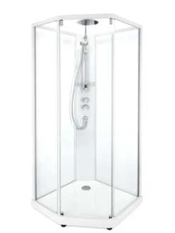 Showerama 10-5 comfort femkantet brusekabine, 100x100 cm, hvid/klar